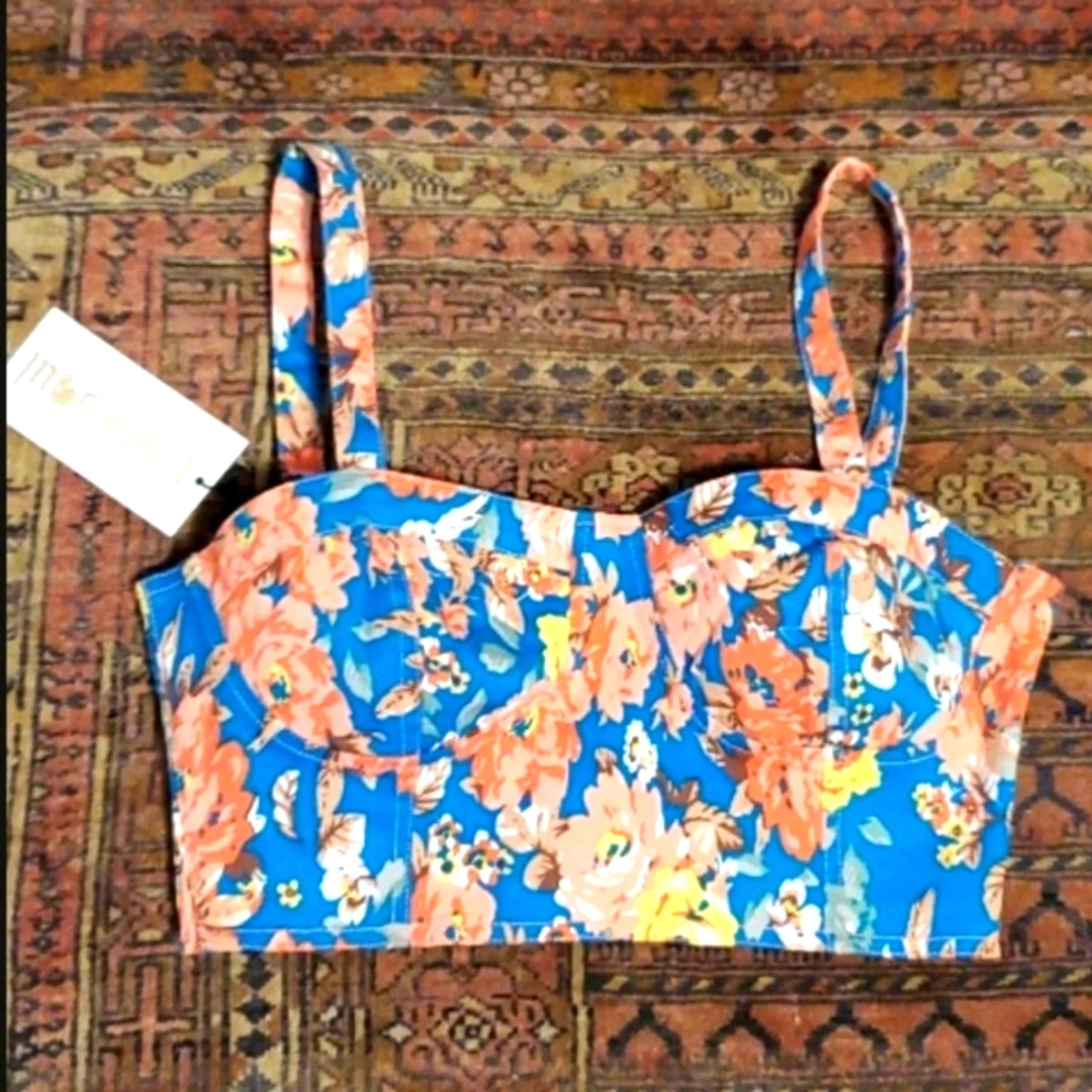 Floral bustier crop top